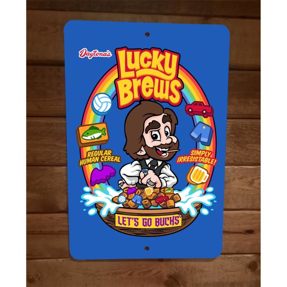 Daytonas Lucky Brews Cereal‎ Simply Irresistible 8x12 Metal Wall Sign